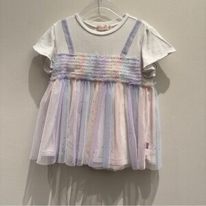 Pastel Rainbow Kids Dress (Size 130)
